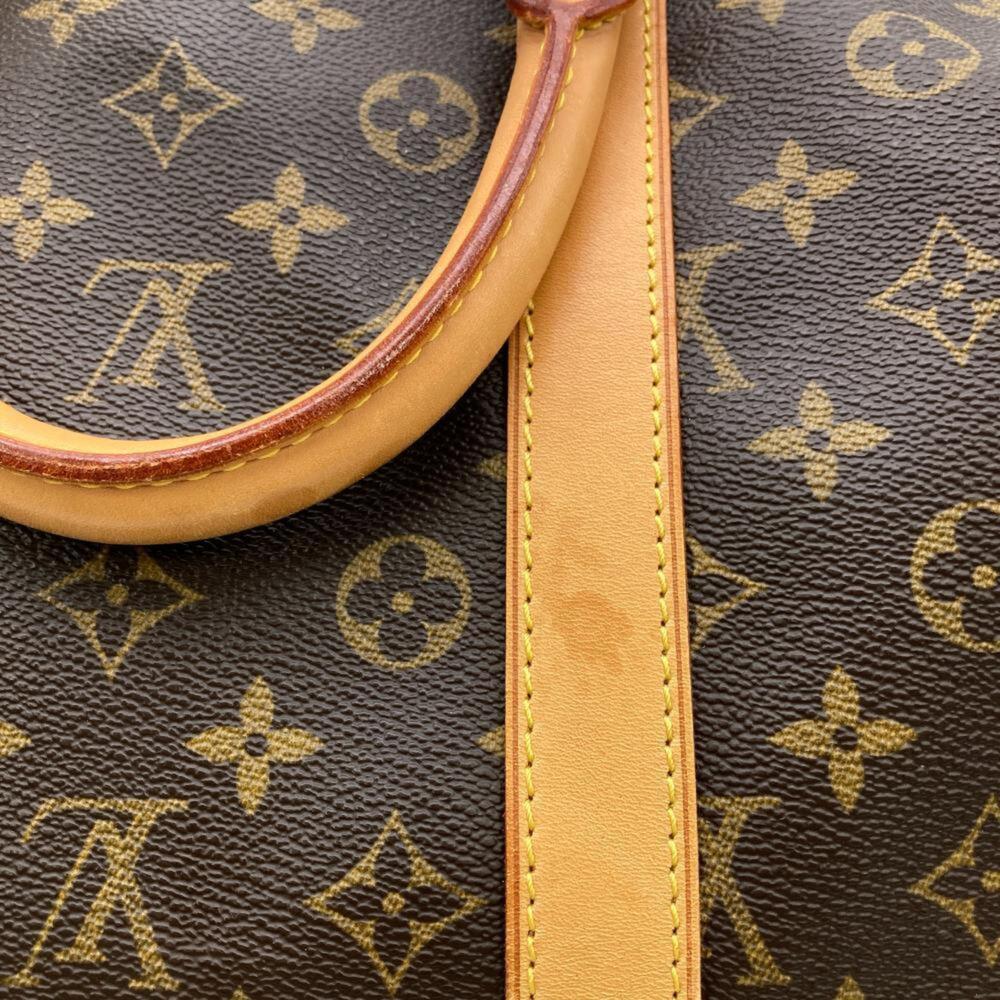 LOUIS VUITTON Authentic Brown Monogram Leather Keepall 55 Boston Bag - Picture 5 of 9